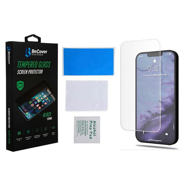 Защитное стекло BeCover для Apple iPhone 14 Crystal Clear Glass 3D (708084)
