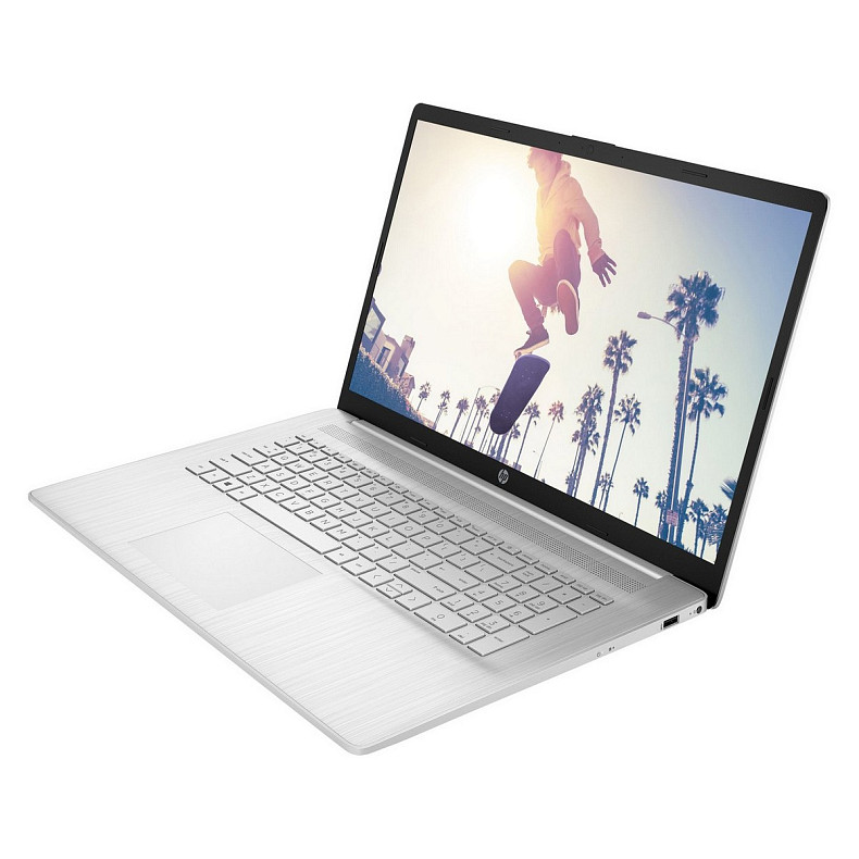 Ноутбук HP 17-cp2041ua 17.3" FHD IPS AG, AMD R5-7520U, 16GB, F512GB, UMA, DOS, сріблястий