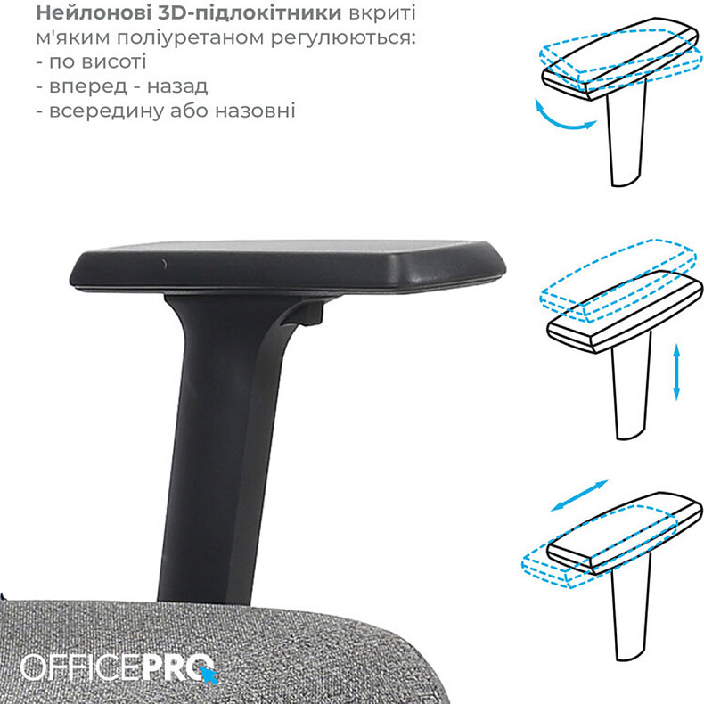 Крісло офісне OfficePro Fusion OC577G Gray