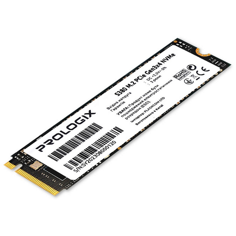 SSD диск Prologix S380 M.2 2280 PCIe 3.0 x4 NVMe TLC (PRO256GS380) 256GB