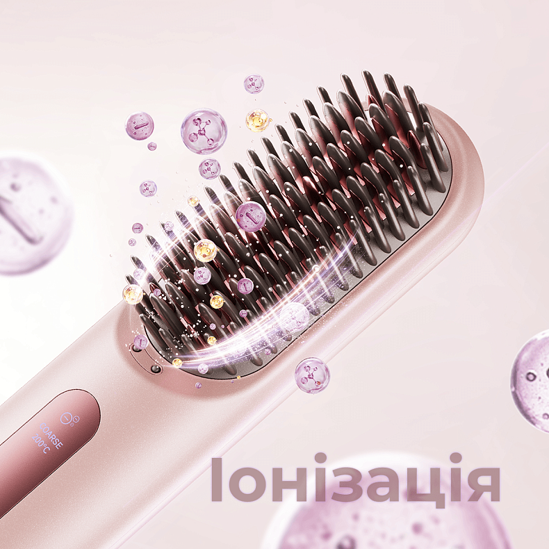 Беспроводная щетка-выпрямитель для волос Dreame Sleek Cherry Pink