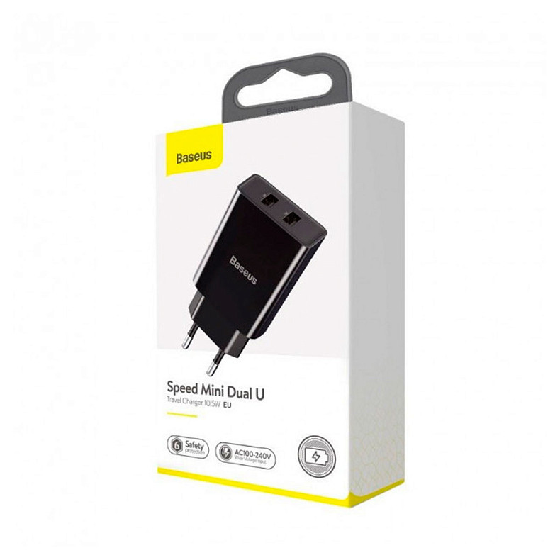 Сетевое з/у Baseus Speed Mini Dual U Charger 10.5W Black (CCFS-R01)