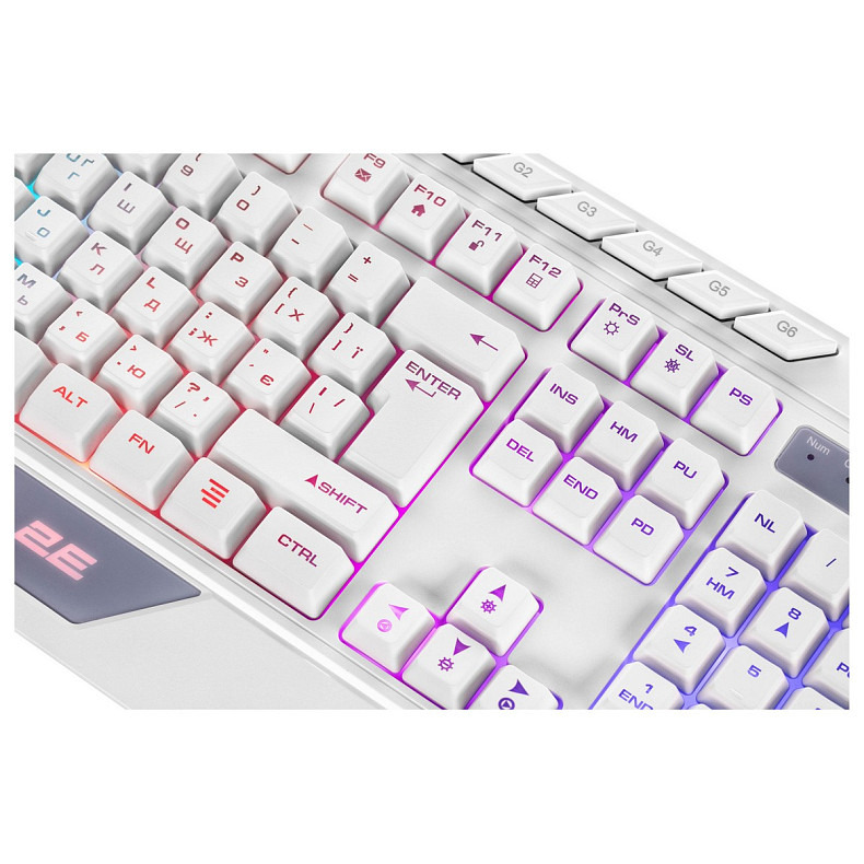 Клавиатура 2E GAMING KG315 RGB USB White Ukr