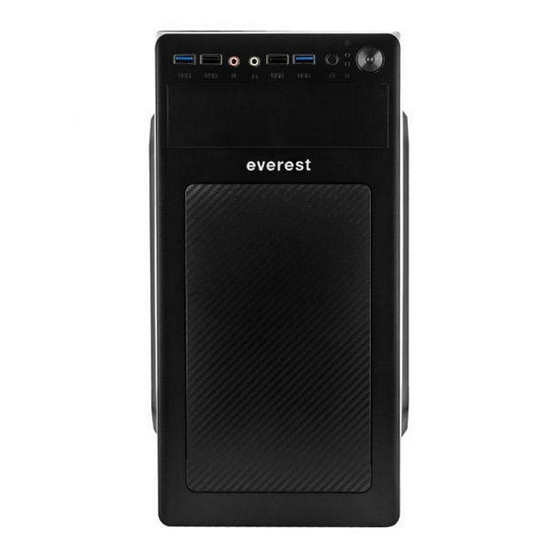 Корпус Everest 6116-400W 12см, 2xUSB2.0, 2xUSB3.0, Black