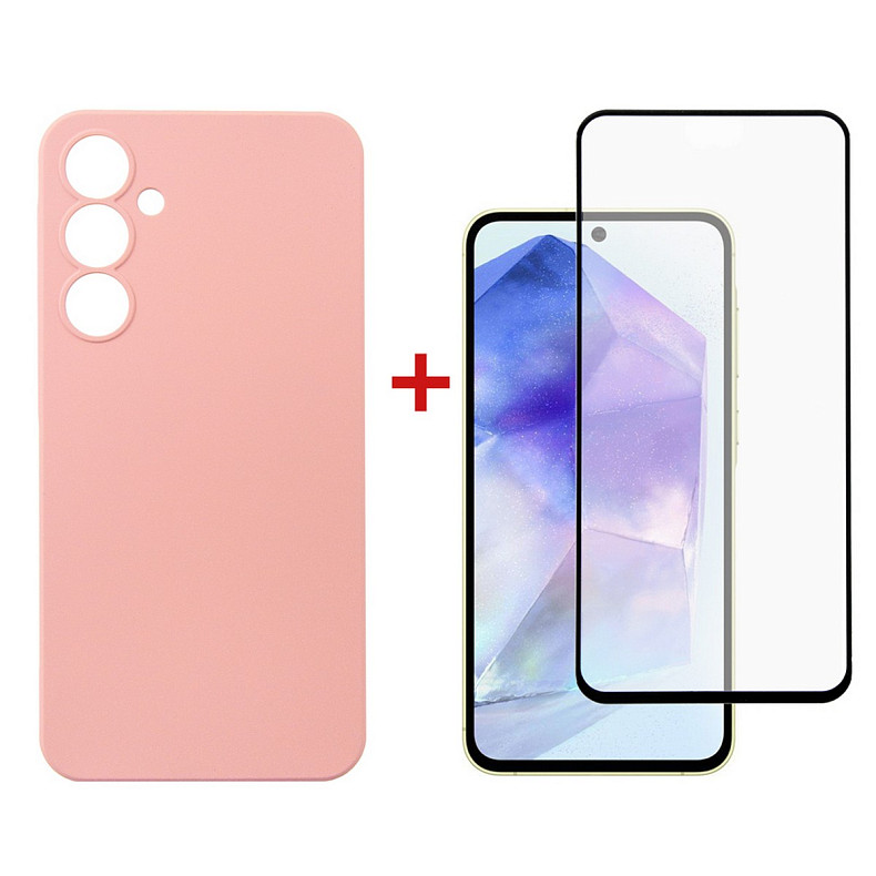 Чeхол-накладка Dengos для Samsung Galaxy A55 SM-A556 Pink (DG-KM-92) + защитное стекло