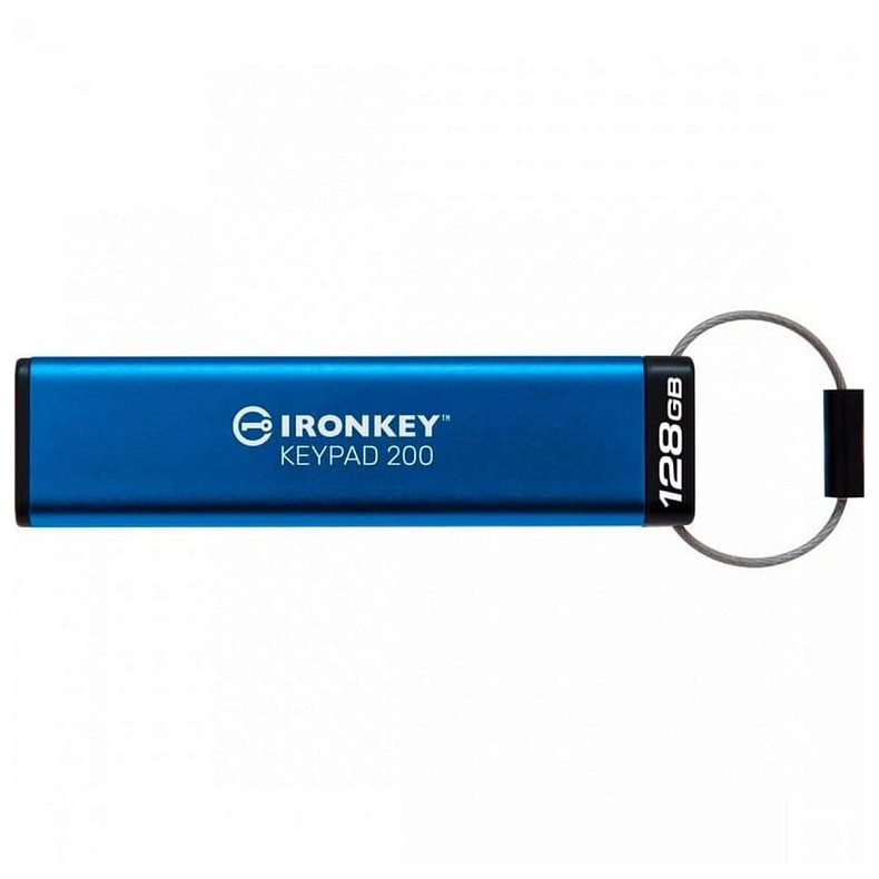 Флешка Kingston IronKey Keypad 200 128GB USB3.2 Type-C Blue (IKKP200C/128GB)
