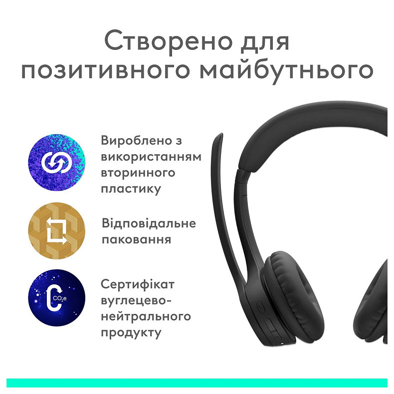 Наушники Logitech Zone 300 Wireless Black (981-001407)