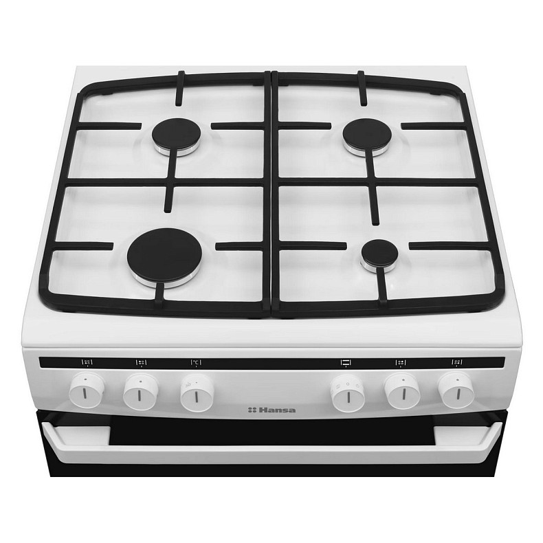 Плита Hansa комбінована, 60х60см, 62л, чавун, газ контр., білий