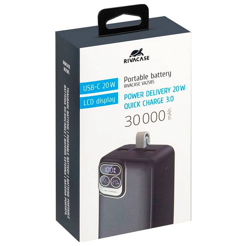 Универсальная мобильная батарея RIVACASE 30000 mA VA2585 (Black)