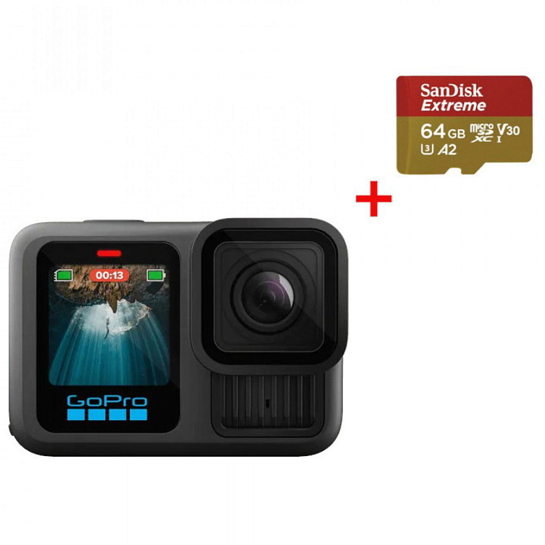 Камера GoPro HERO13 Black + 64Gb SD-карта (CHDSB-131-RT)