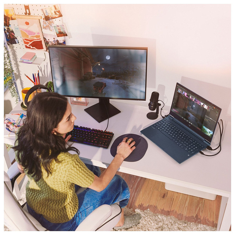 Ноутбук HP Victus 15-fb3047ua 15.6" FHD IPS AG, AMD AI 7 350, 24GB, F1TB, NVD5050-8, DOS, синій