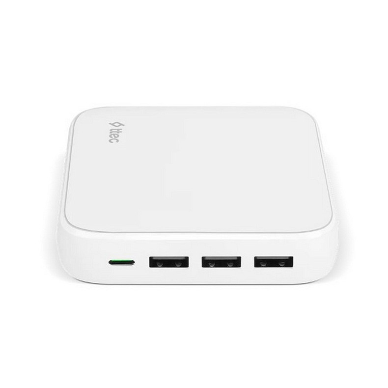 Зарядний пристрій Ttec SmartCharger Quattro GaN USB-C/USB-A 65W White (2SCG02B)