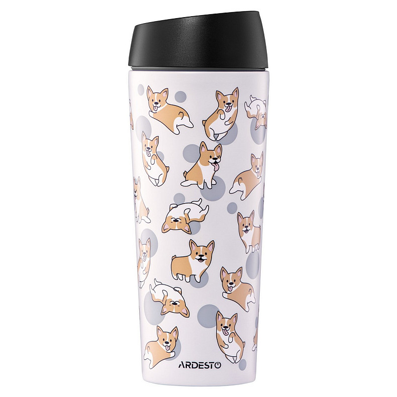 Термокружка Ardesto Coffee Time Corgi 450мл, нержавеющая сталь, серая (AR2645CR)