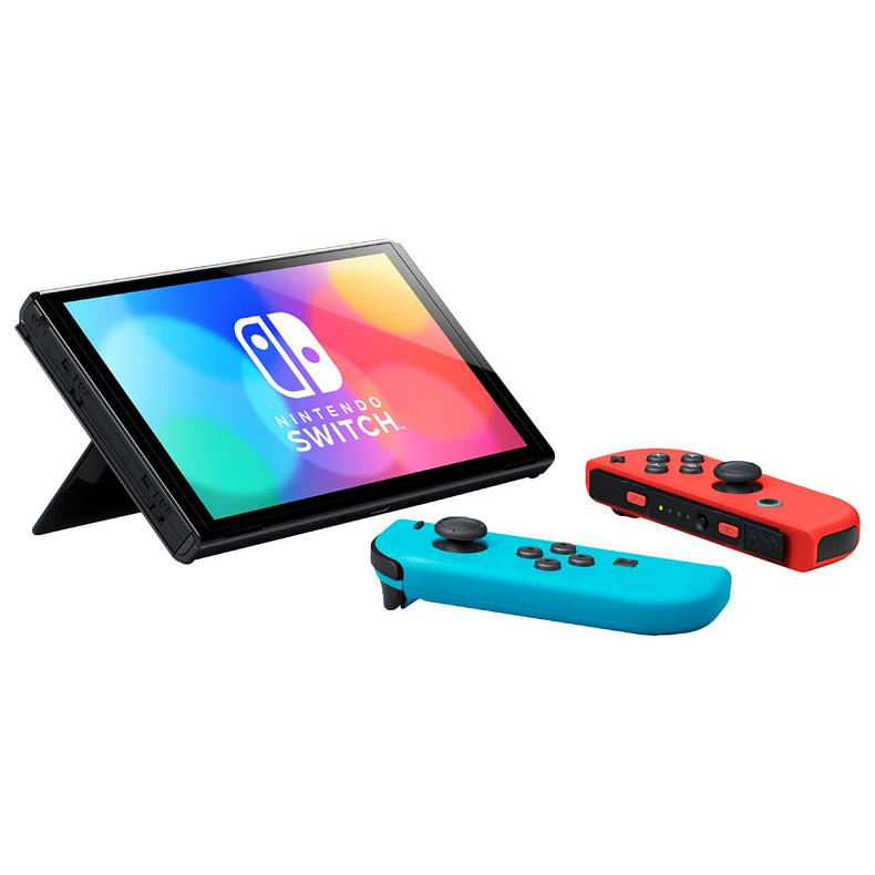 Портативная игровая приставка Nintendo Switch OLED with Neon Blue и Neon Red Joy-Con (045496453442)