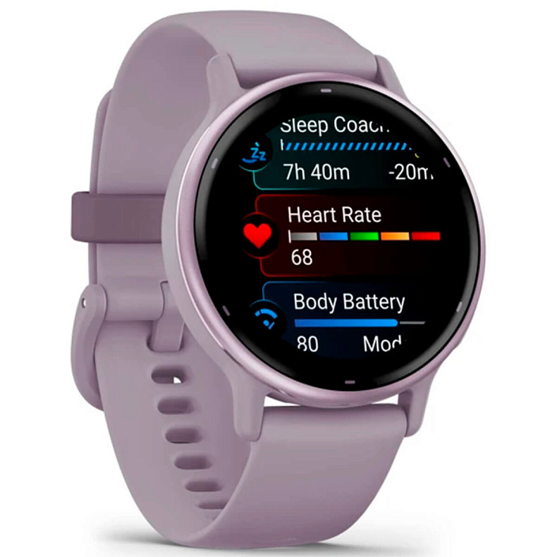 Спортивний годинник GARMIN Vivoactive 5 Metallic Orchid Aluminum Bezel with Orchid Case and Silicone Band