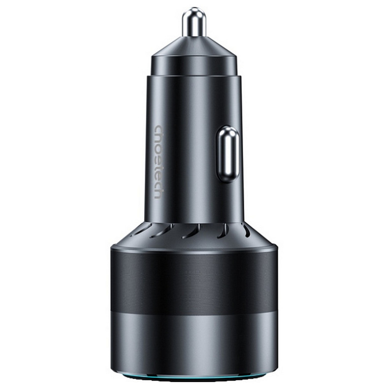 Автозарядка 3xUSB 124W (2xUSB-C+USB-A) PD3.0 100W чорна Choetech