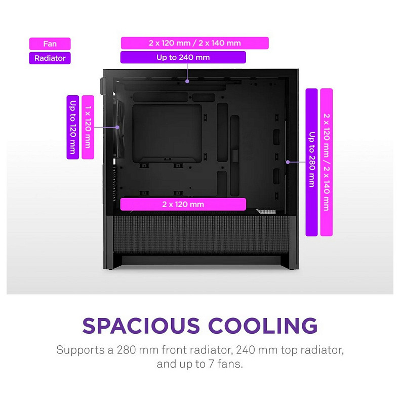 Корпус NZXT H3 Flow Black без БП (CC-H31FB-01)