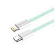 Кабель ColorWay Lightning + Type-C USB (M/M), 3.0 А, 1 м, Green (CW-CBPDCL061-G)