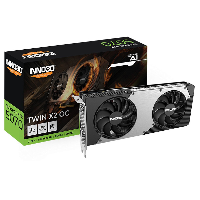 Відеокарта Inno3D TWIN X2 OC, GeForce RTX5070 12GB GDDR7, 192bit, PCI Express 5.0