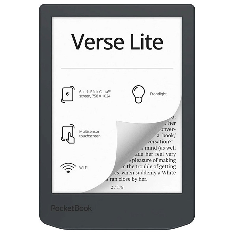 Електронна книга PocketBook 619 Verse Lite Midnight Grey (PB619-T-CIS)