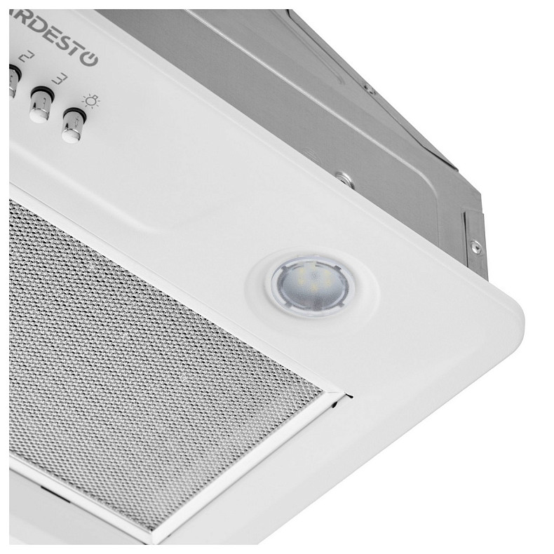 Витяжка Ardesto вбудована, 52см, 450м3ч, метал, 2х1Вт LED, кнопкове, білий