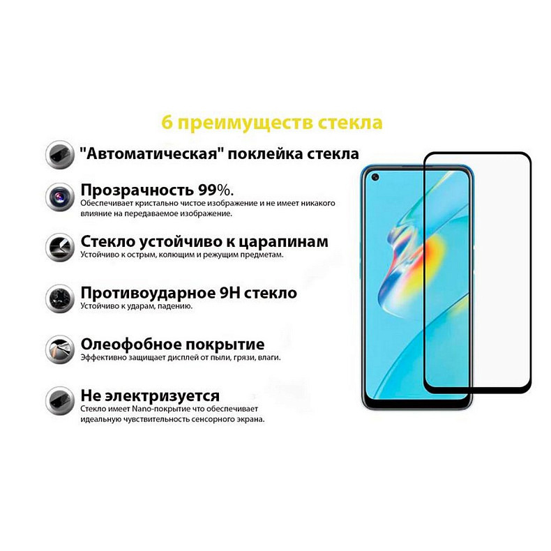 Защитное стекло BeCover для Oppo A54 Black (706655)