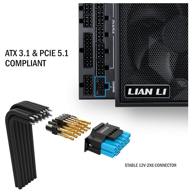 Блок живлення Lian Li Edge 1300W 80 Plus Platinum Black (G9P.EG1300.BE00.EU)
