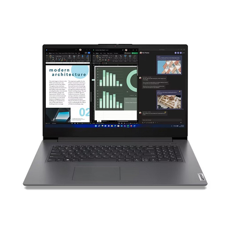 Ноутбук Lenovo V17-G4 17.3" FHD IPS AG, Intel i5-13420H, 16GB, F512GB, UMA, DOS, сірий