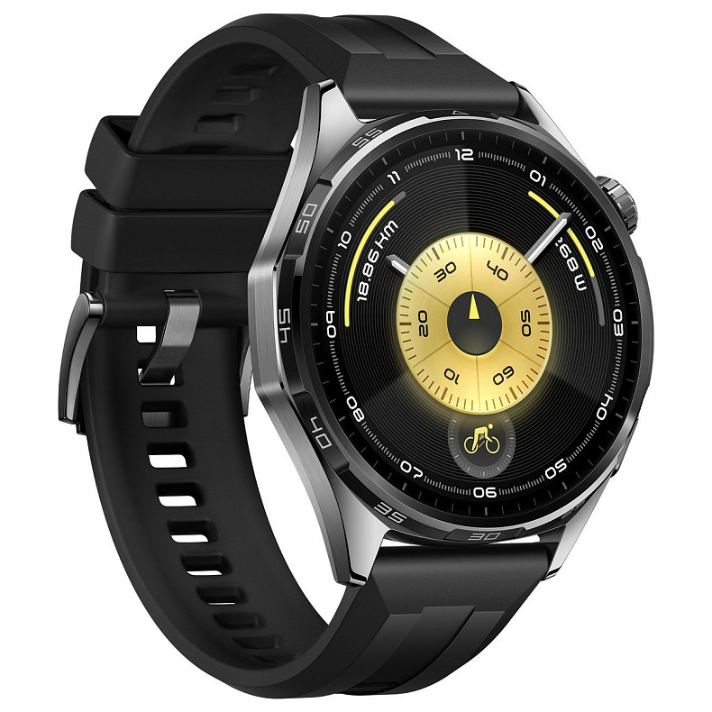 Смарт-часы Huawei Watch GT 6 46mm Black with Black Fluoroelastomer Strap (55020FTX)