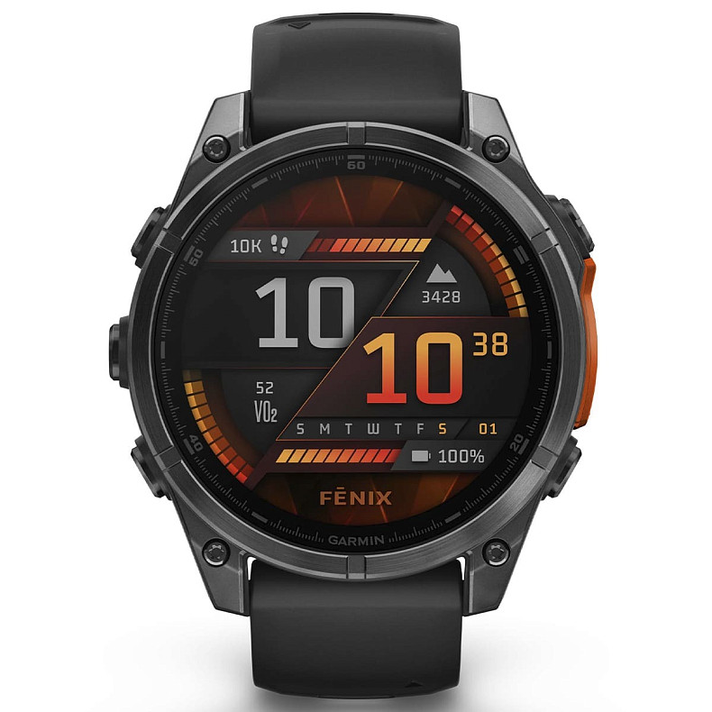 Спортивные часы GARMIN Fenix 8 47mm AMOLED Slate Grey with Black Silicone Band