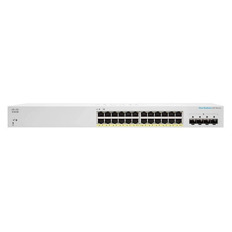 Коммутатор Cisco CBS220 Smart 24-port GE, PoE, 4x1G SFP