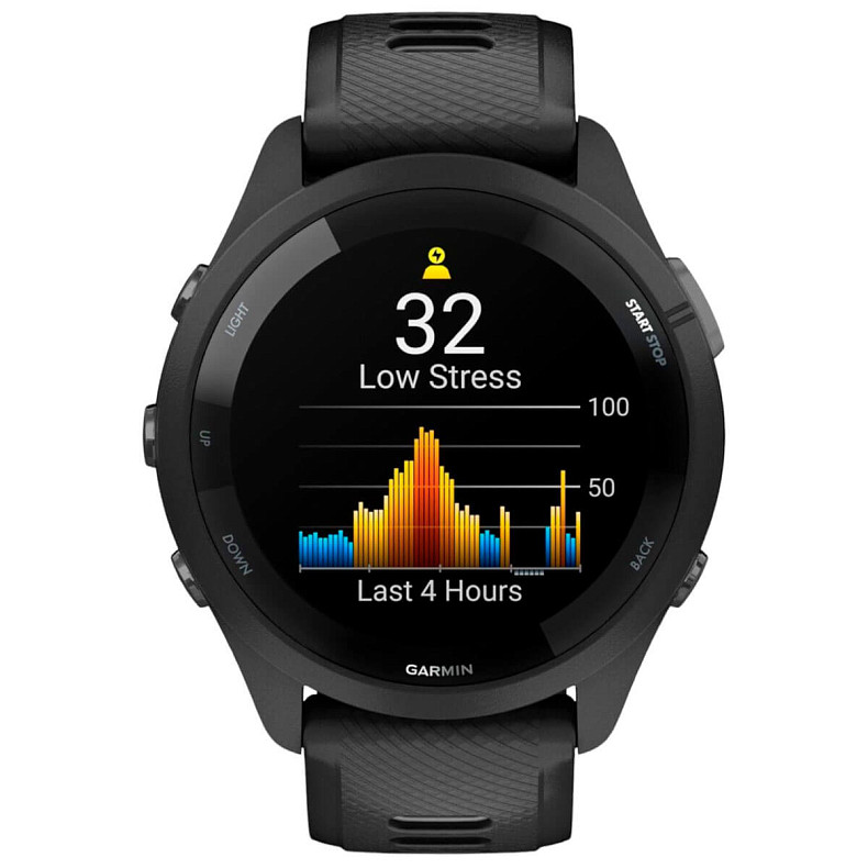 Спортивные часы GARMIN Forerunner 265 Black Bezel and Case with Black/Powder Gray Silicone Band