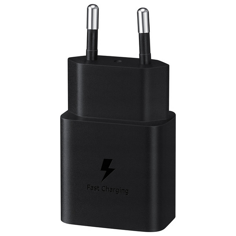 Мережевий зарядний пристрій SAMSUNG 15W Power Adapter (w C to C Cable) EP-T1510XBEGEU / Чорна