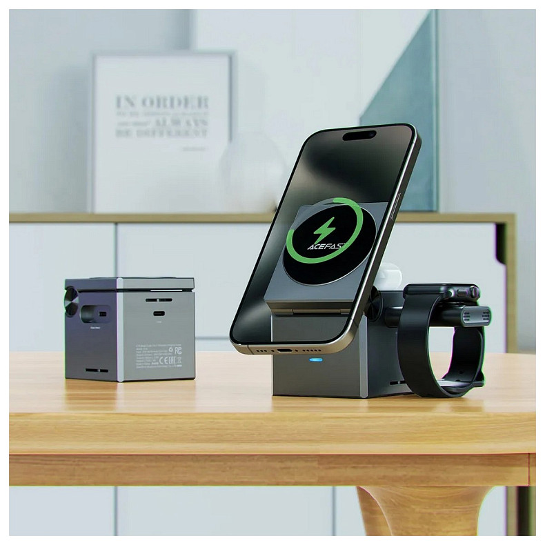 Зарядний пристрій Wireless QI 3in1 15W E18 Rubik's Acefast