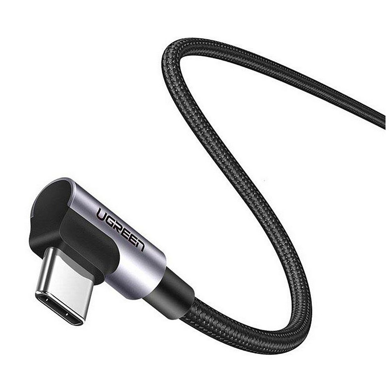 Кабель USB 2.0 Type-C M-M, 2 м, 90°, (20V/3A), (60W) Черный US323 UGREEN