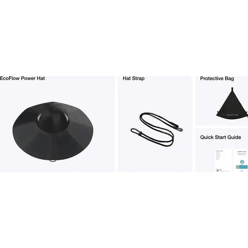 Солнечная шляпа EcoFlow Solar Hat 12W - Черная