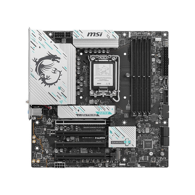 Материнcька плата MSI B860M GAMING PLUS WIFI s1851 B860 4xDDR5 M.2 HDMI DP WiFi BT mATX