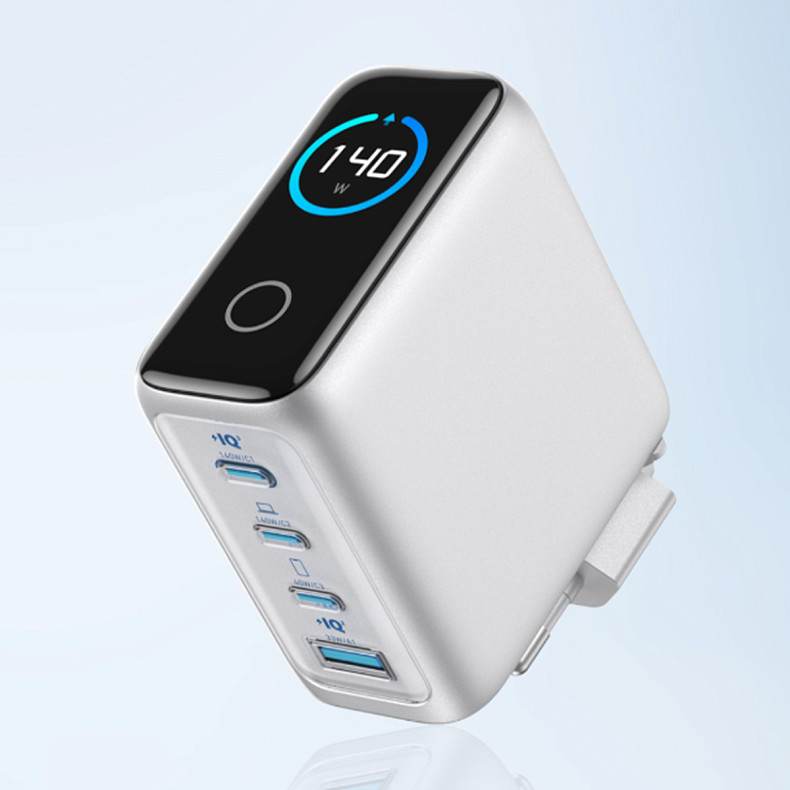 Зарядное устройство ANKER Laptop GaN Charger 140W, 3xUSB-C PD3.1 & 1x USB-A Silver