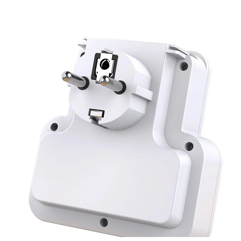 Сетевое зарядное устройство XO WL09 (2 розетки 4000W; 2USB 2.4A) White (WL09.white)