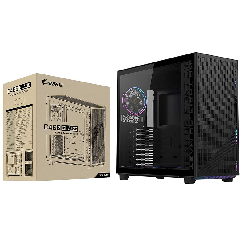 Корпус Gigabyte GB-AC400G W/O PSU, Black ATX