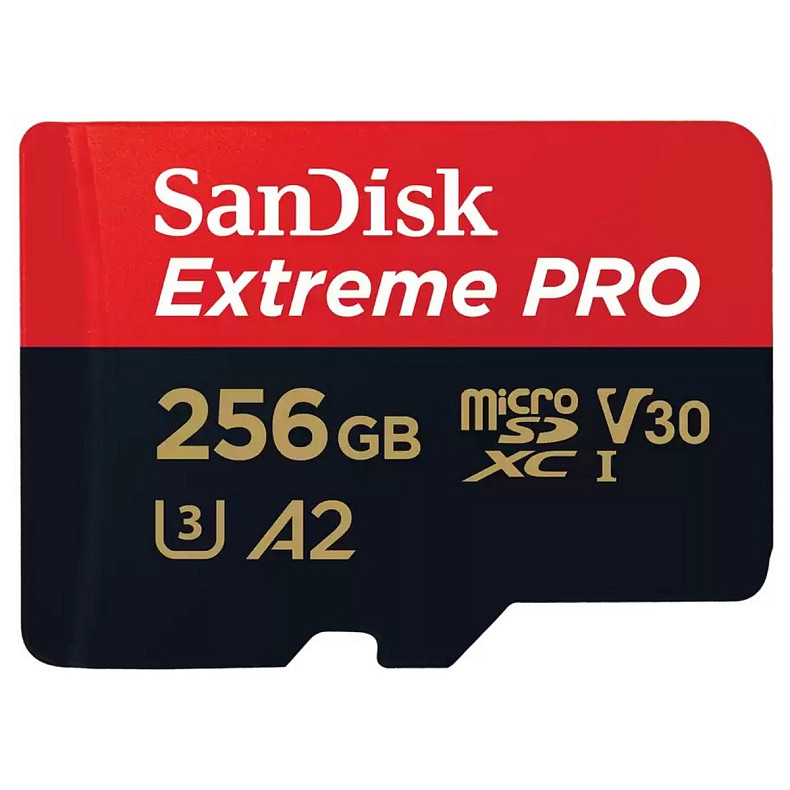 Карта пам'яті SanDisk microSD 256GB C10 UHS-I U3 Extreme Pro V30 + SD