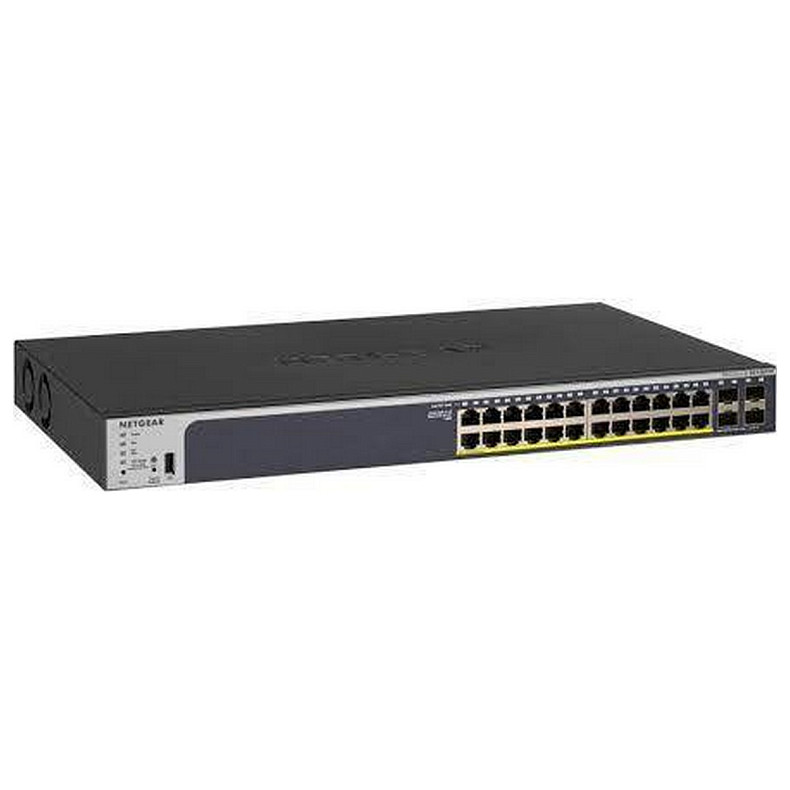 Коммутатор NETGEAR GS728TPPv2 24x1GE PoE+(380Вт), 4xSFP, управляемый L2