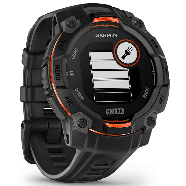 Спортивний годинник GARMIN Instinct 3 45mm Solar Black with Black Silicone