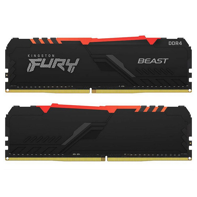 ОЗУ Kingston Fury Beast RGB DDR4 2x16GB/3200 (KF432C16BB12AK2/32)