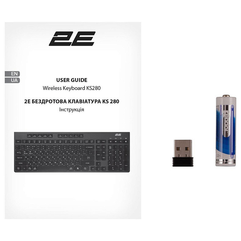 Клавиатура 2E KS280 WL/BT EN/UKR Grey/Black (2E-KS280WBGR_UA)