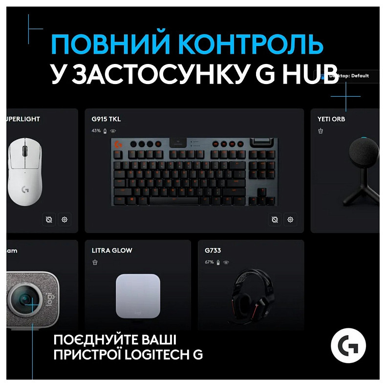 Микрофон Logitech G Yeti Orb Condenser RGB Lightsync White (988-000558)