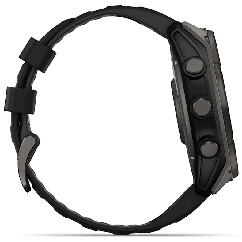 Спортивные часы GARMIN Fenix 8 51mm Sapphire Solar Carbon Gray DLC Titanium with Black Silicone Band