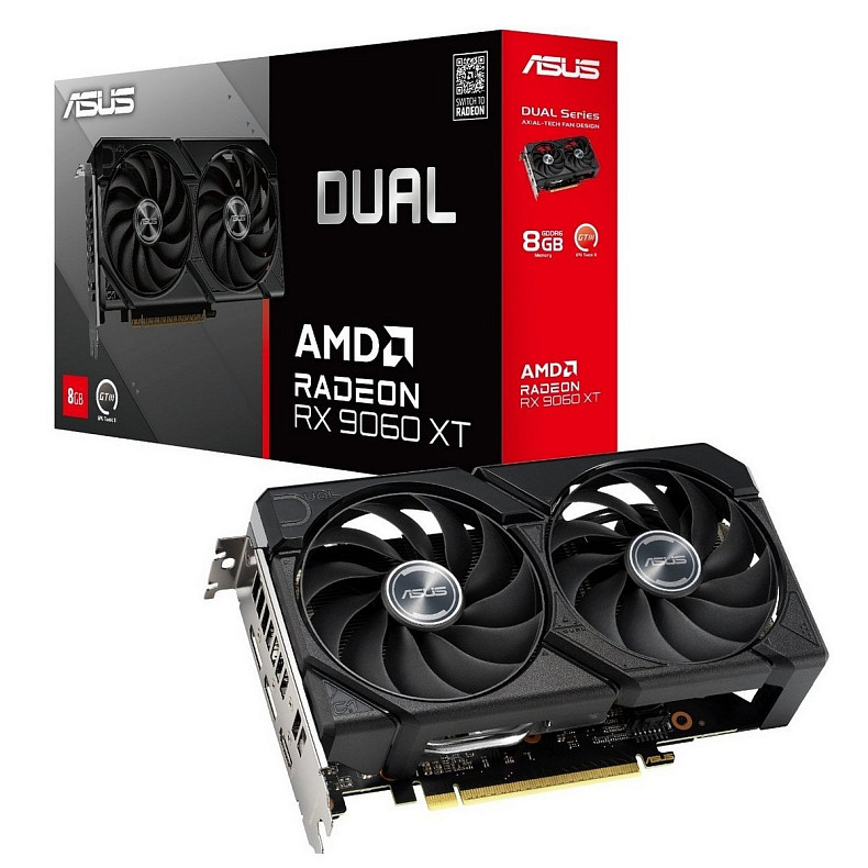 Видеокарта ASUS Radeon RX 9060 XT Dual 8GB GDDR6 (DUAL-RX9060XT-8G)