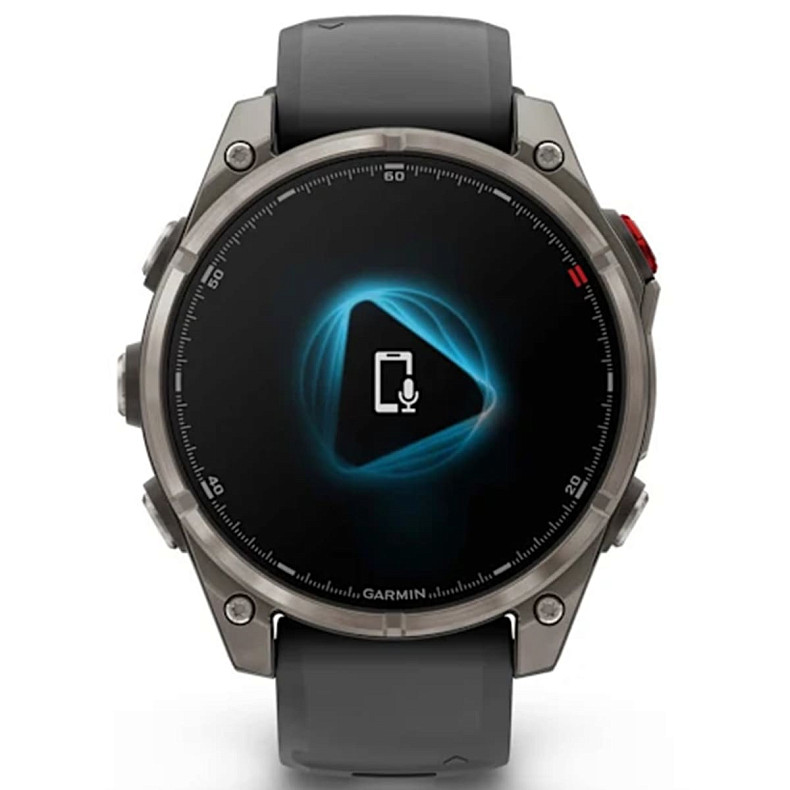 Спортивний годинник GARMIN Fenix ??8 Pro 47 mm AMOLED Sapphire Titanium with Graphite/Black Silicone Band (010-03198-10)