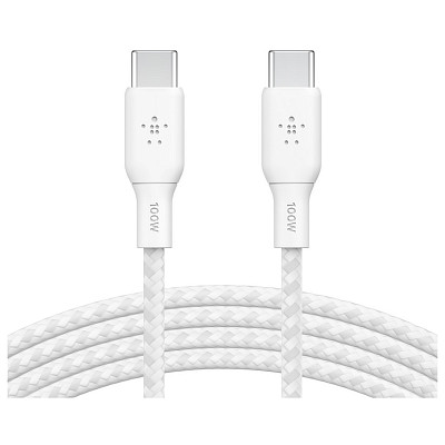 Кабель Belkin USB-С > USB-С, 2м, 100Вт, плетений, білий